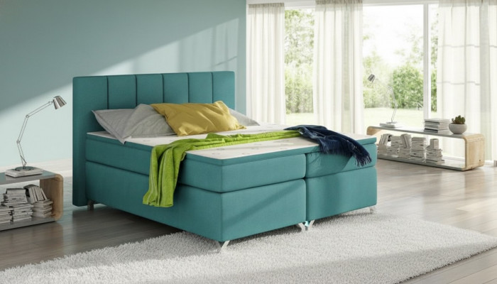 Luxe designer gestoffeerd bed bedden design bed boxspring textiel 180x200 nieuw.