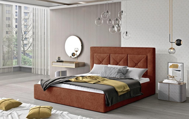 Klassiek bed, moderne stijl, dubbel houten hotelbed van 220x220 voor slaapkamer nieuw.
