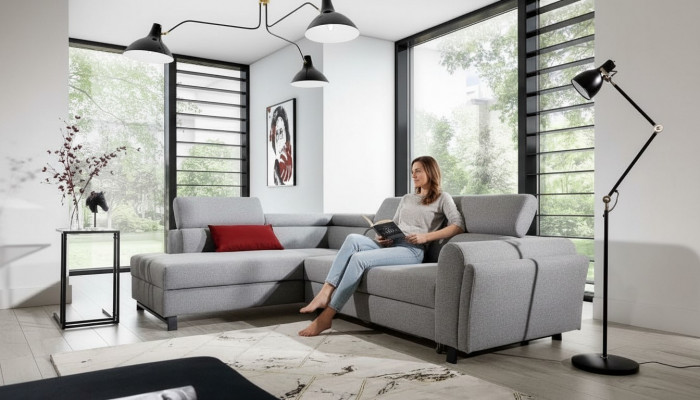 Woonlandschap Hoekbank L Vorm Fauteuil Set Suite Modern Sofa Textiel Zit Hoek
