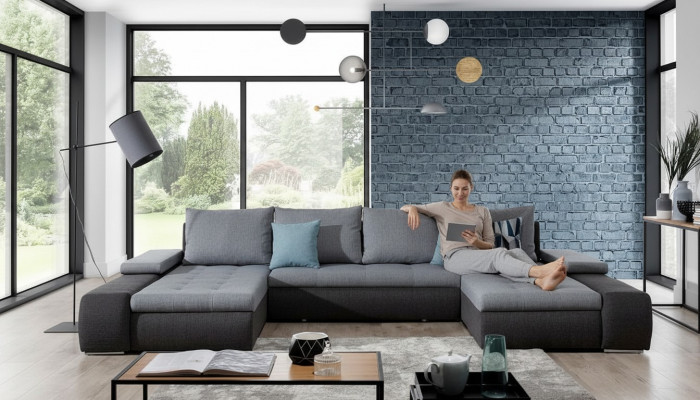 Woonlandschap luxe bankstel hoekbank textiel banken bankstel meubels nieuw