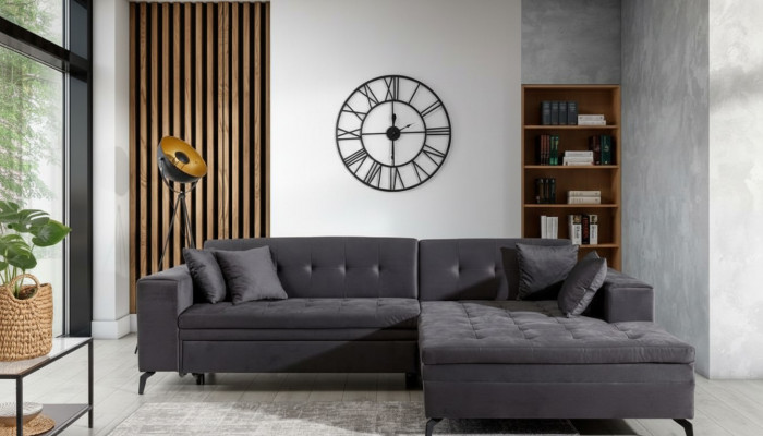 Ontwerp woonlandschap L-vorm hoekbank bank stoffering textiel set sofa hoek nieuw