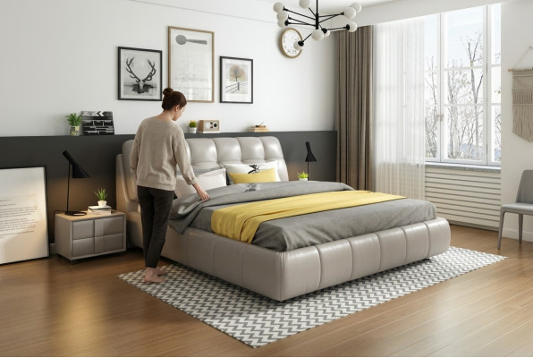 Bedden dubbel bed slaapkamer huwelijk gestoffeerde bed dubbele bedden 180x200cm nieuw