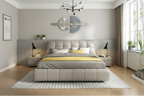 Bedden dubbel bed slaapkamer huwelijk gestoffeerde bed dubbele bedden 180x200cm nieuw