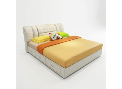 Luxe slaapkamer bed gestoffeerd tweepersoonsbed 180x200 meubelontwerp inrichting