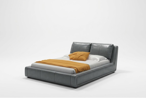 Ontwerper bed luxe dubbel lederen hotel metalen bedden dubbele slaapkamer nieuw