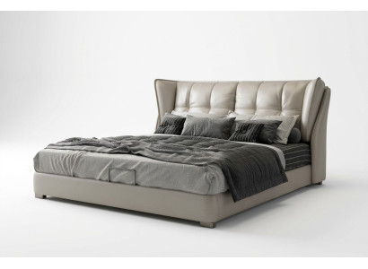 Grijze slaapkamer bedden gestoffeerd bed Chesterfield Italiaanse meubels