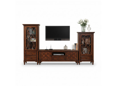 Woonwand Sideboard Ontwerp 2x Kast RTV Lowboard Dressoir 3-delig Set Vitrine