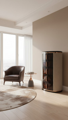 Hoge ladenkast Bruine luxe kast Modern design meubels Houten ladenkast Woonkamer