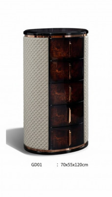 Hoge ladenkast Bruine luxe kast Modern design meubels Houten ladenkast Woonkamer