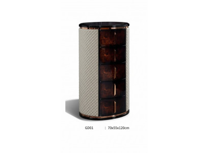 Hoge ladenkast Bruine luxe kast Modern design meubels Houten ladenkast Woonkamer