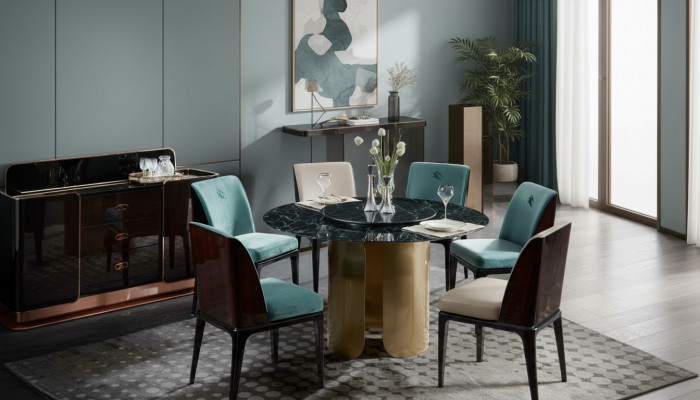 Stoel Blauw Eetkamer Moderne Stoelen Design Meubelen Luxe Ontwerper Inrichting Nieuw