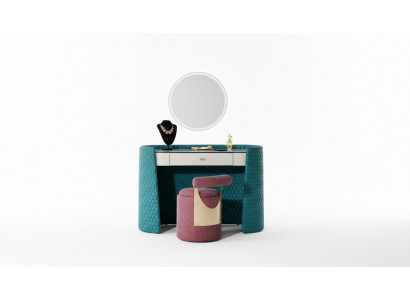 Kaptafel Turkoois Hout Leder Slaapkamer Consoletafels Design Make-up Luxe