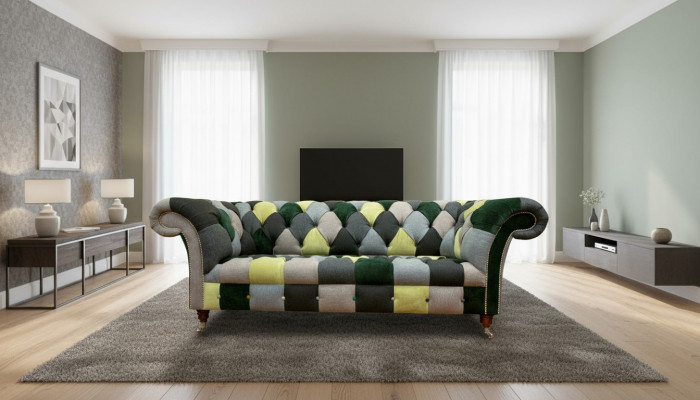Chesterfield 3-zits bank met meerkleurig woonkamerdesign banken bank ontwerper meubels