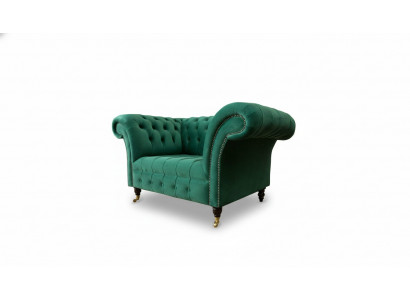 Chesterfield fauteuil textiel groen design bekleding nieuw creatief woonkamer luxe