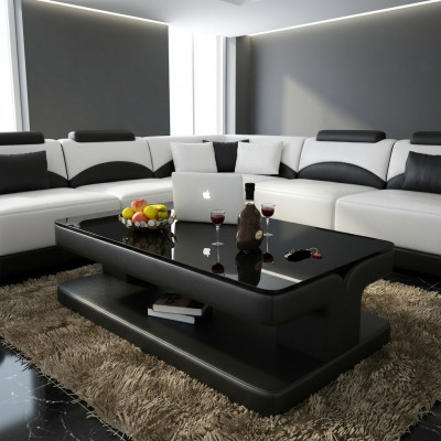 Ontwerper salontafel gestoffeerde tafel leer glas moderne tafels glas