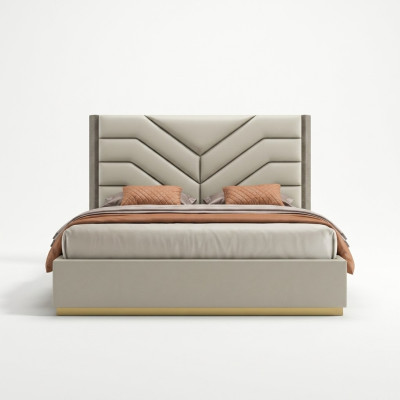 Bedden bekleden Ontwerp Luxe Hout Tweepersoonsbedden Huwelijk Slaapkamer Leder Hotelmeubelen