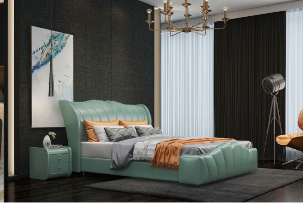 Klassiek bed tweepersoonsbedleren bed Chippendale slaapkamer