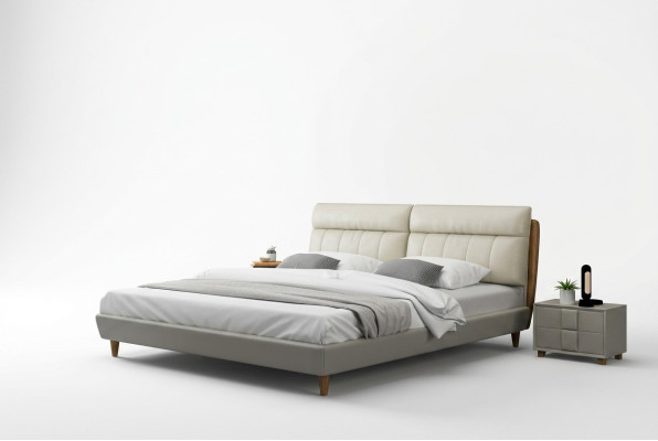 Bed Kussen Ontwerp Luxe Tweepersoonsbedden Beige 180x200 Slaapkamer
