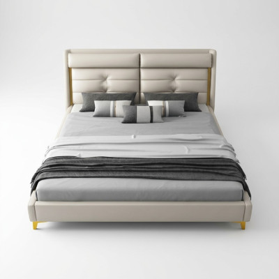 Luxe slaapkamer tweepersoonsbed bed 180x200cm lederen bedden bedframe
