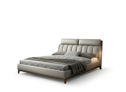 Moderne design bed 180x200 leer hout bedden dubbele slaapkamer.