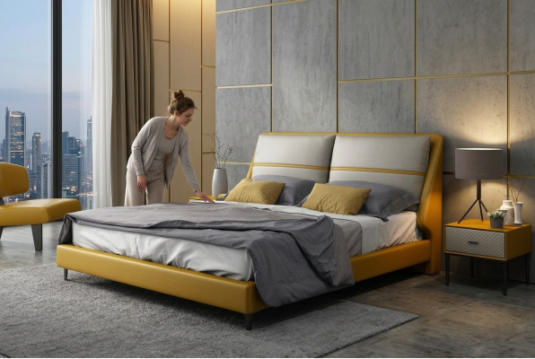 Luxe slaapkamer bed ontwerp luxe dubbele hotelbedden 180x200 cm.