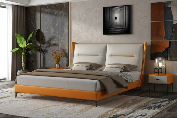 Modern design bed 180x200 leather hotel beds double sleeping room