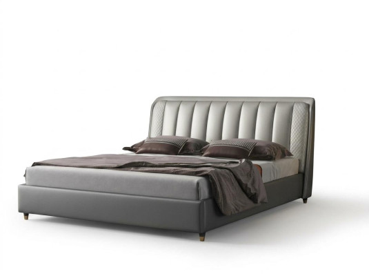 Ontwerper bed Slaapkamer bedden Textiel Leer Hotel Luxe Bekleding XXL Groot Hout