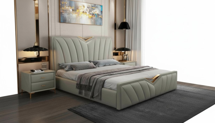 Ontwerpersbed Slaapkamerbedden Leder Hotel Luxe Bekleding Italiaanse Meubels