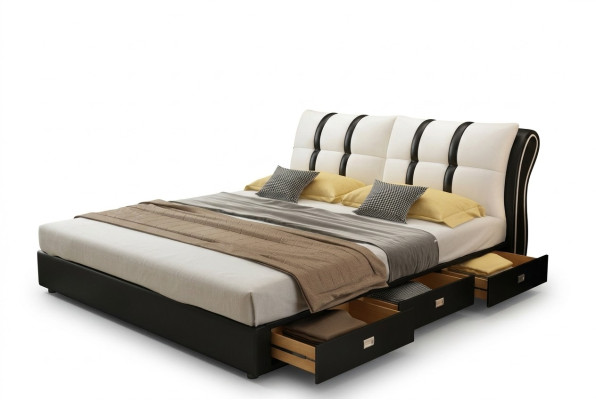 Ontwerper Bed Slaapkamer Bedden Textiel Hotel Luxe Bekleding Zit Stof Italië
