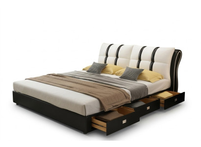 Ontwerper Bed Slaapkamer Bedden Textiel Hotel Luxe Bekleding Zit Stof Italië