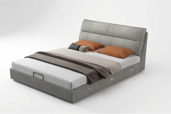 Ontwerp Leren Bed Moderne Hotel Frame Luxe Slaapkamer Tweepersoonsbedden Huwelijk