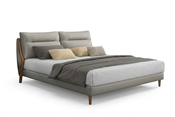 Klassieke luxueuze bedden gestoffeerd in leer textiel Hoogwaardig slaapkamerbed Nieuw