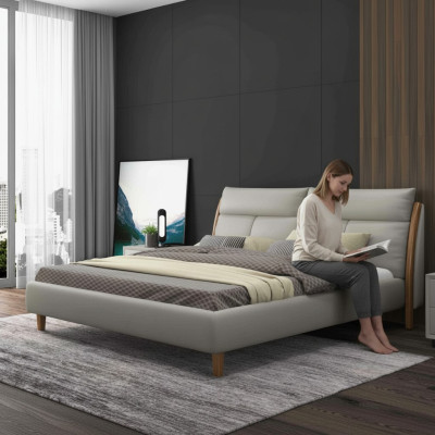 Ontwerp Textiel Bed Huwelijk Moderne Hotel Frame Luxe Tweepersoons Bedden