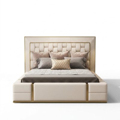 Tweepersoonsbed leren bedden bed leren bekleding slaapkamer 180x200cm