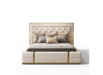Tweepersoonsbed leren bedden bed leren bekleding slaapkamer 180x200cm