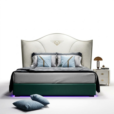 Klassiek bed in barokstijl dubbele bedden slaapkamer 180x200cm.