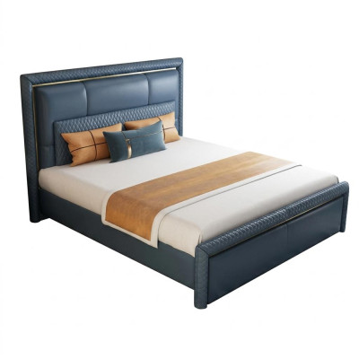 Ontwerp Bed Slaapkamer Tweepersoonsbed Bedden Hotel Luxe Bekleed Leer