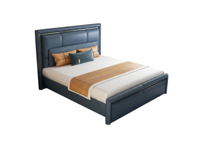 Ontwerp Bed Slaapkamer Tweepersoonsbed Bedden Hotel Luxe Bekleed Leer