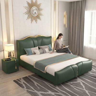 Ontwerpersbed Slaapkamer Bedden Textiel Leder Hotel Luxe Bekleding