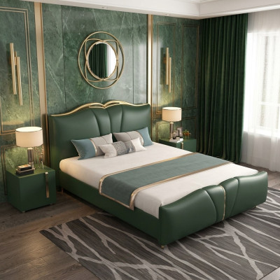 Ontwerpersbed Slaapkamer Bedden Textiel Leder Hotel Luxe Bekleding