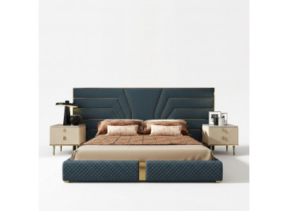 Ontwerper bed 180x200 leer textiel bedden tweepersoons slaapkamer luxe