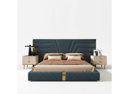 Ontwerper bed 180x200 leer textiel bedden tweepersoons slaapkamer luxe