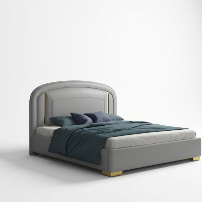 Modern design bed 180x200 velvet metal hotel beds double marital sleep