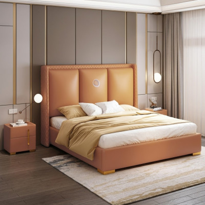 Bed Oranje Slaapkamer Ontwerp Meubels Moderne Luxe Bedden Bedframe