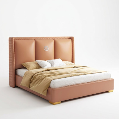Bed Oranje Slaapkamer Ontwerp Meubels Moderne Luxe Bedden Bedframe