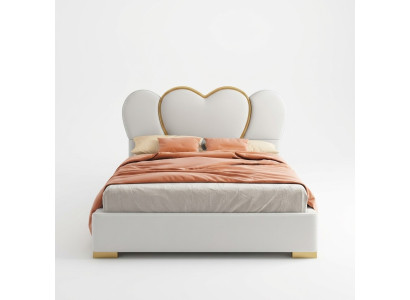 Luxe slaapkamerbed met gestoffeerd ontwerp Luxe tweepersoons hotelbedden leer