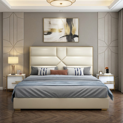 Luxe slaapkamer bed gestoffeerd ontwerp luxe tweepersoons hotelbedden hotel