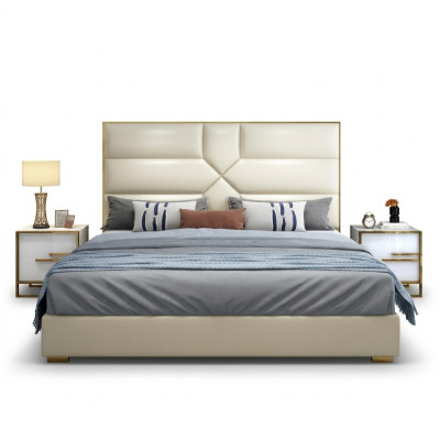 Luxe slaapkamer bed gestoffeerd ontwerp luxe tweepersoons hotelbedden hotel