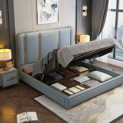 Bed Padding Design Luxe Metalen Bedden Dubbel Huwelijks Slaapkamer Leer