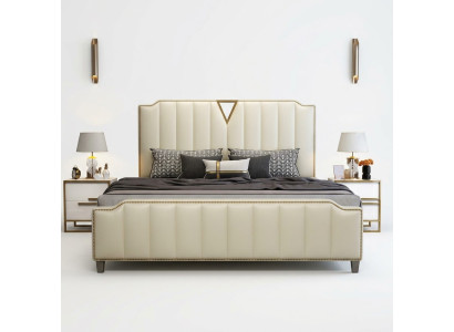 Ontwerper Bed 180x200 Leer Hotel Metalen Bedden Decor Dubbele Slaapkamer